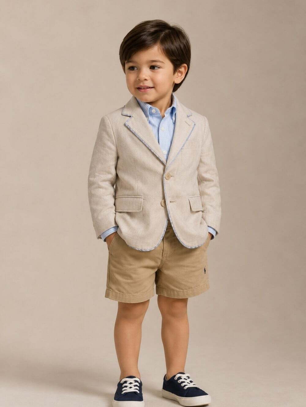 Simonetta Boy Linen Blazer Cream Lined Designer Toddler Jacket 3T Italy Wedding